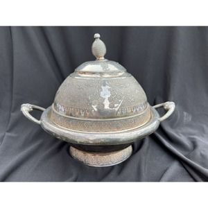 Quadruple Plate Silverplate Footed Covered Butter Dish Holder Simpson Hall 61